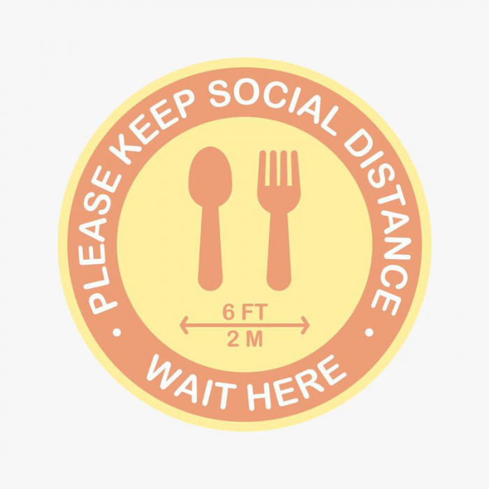 Please Keep Social Distance Kitchen Floor Decal