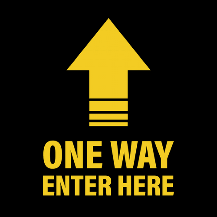 One Way Enter Here Floor Decal