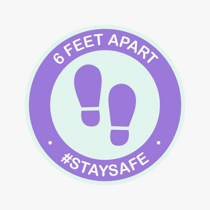 Stay Safe 6 Feet Apart Floor Decal