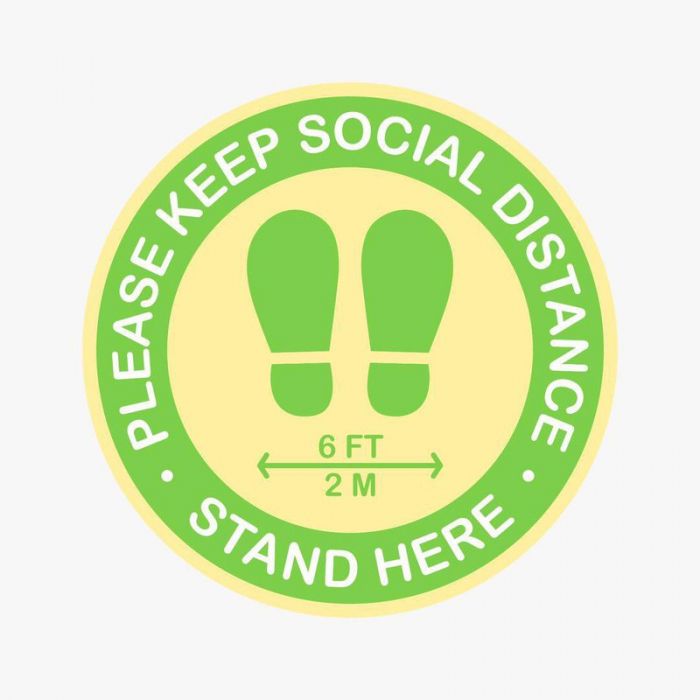 Please Keep Social Distance Feet Floor Decal