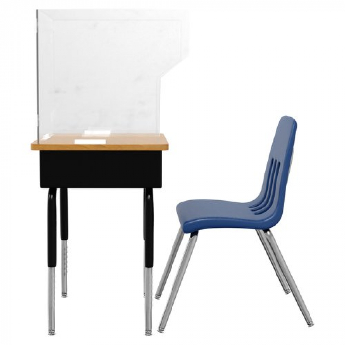 16"L x 22"W x 22"H School Countertop Desk Shield