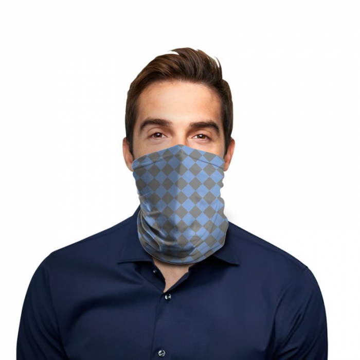 Blue Plaid Polyester Gaiter