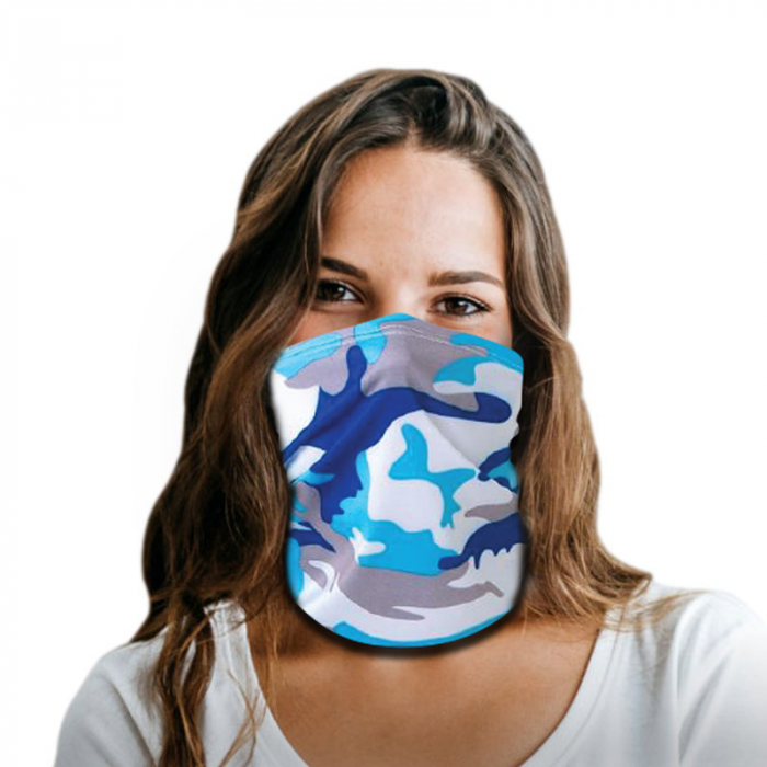 Blue Theme Camo Polyester Gaiter