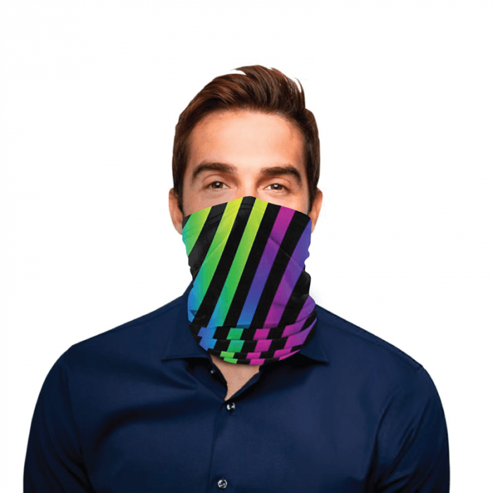 Color Gradient Stripes Polyester Gaiter
