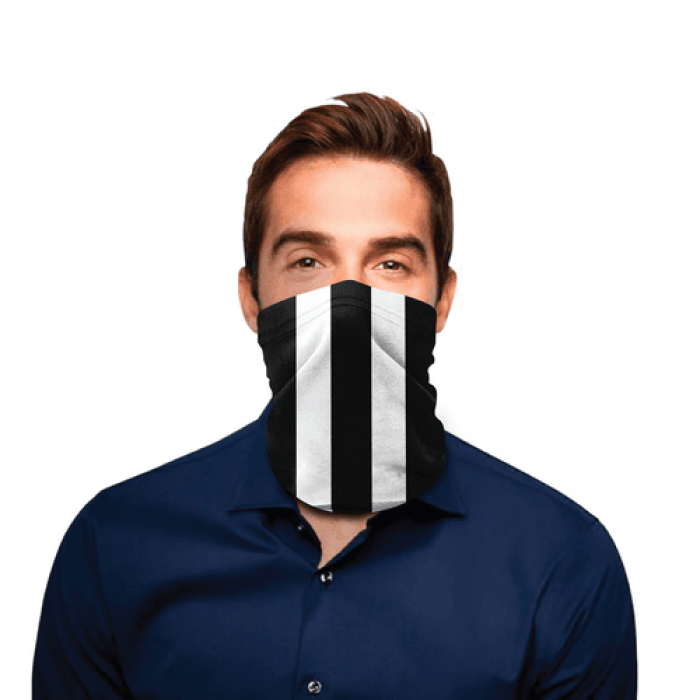 Black White Stripes Polyester Gaiter
