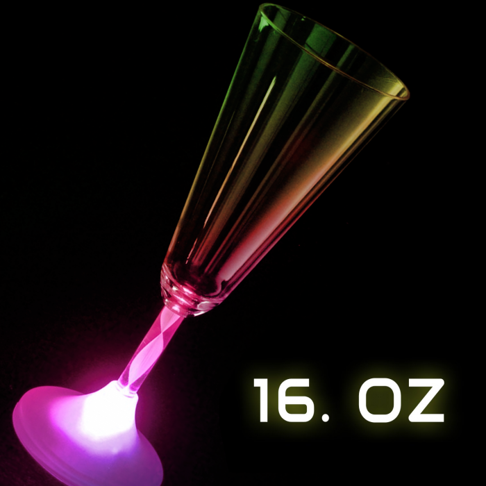 LED Flashing 16oz Hurricane Glass