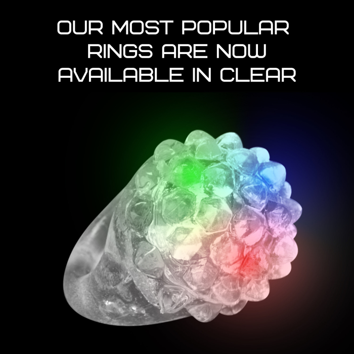 LED Flashing White Bumpy Ring