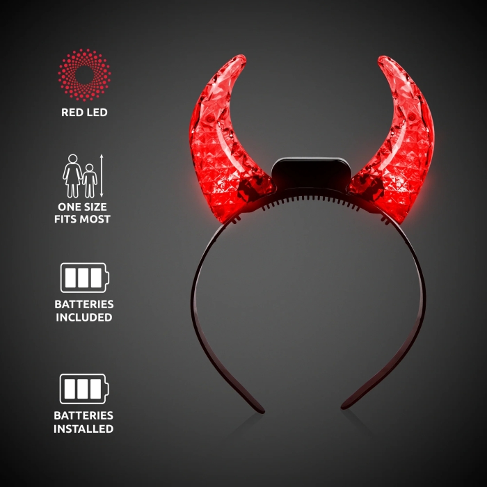 LED Devil Horns Headband