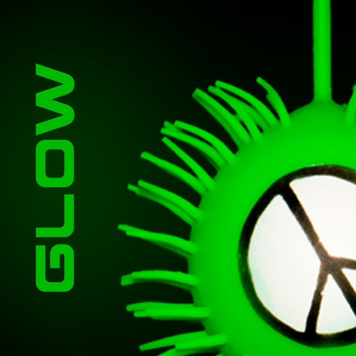 LED Peace Sign Puffer YoYo Ball- Green