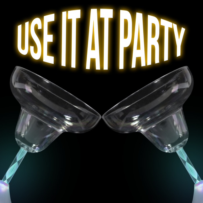 LED Flashing Margarita Glass - 8 oz