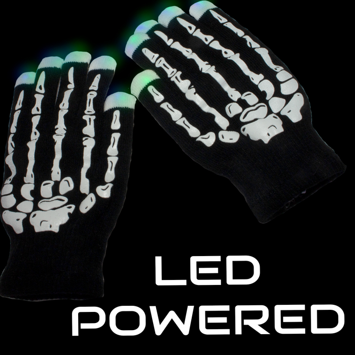 LED Light Up Skeleton Gloves