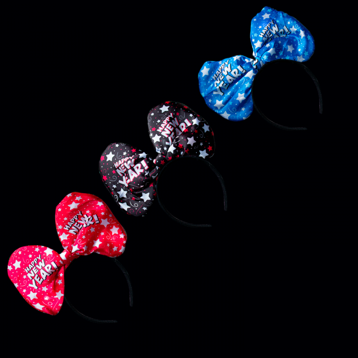 10" New Years Light-Up Bow Headbands