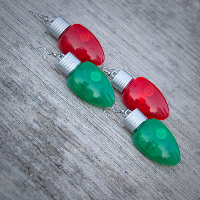 2" Flashing Bulb Shape Earrings