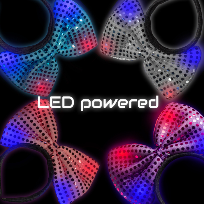 LED Flashing Bow Headbands