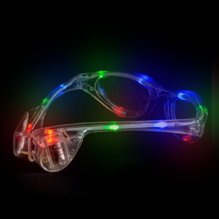 LED Flashing Eyeglasses - Clear