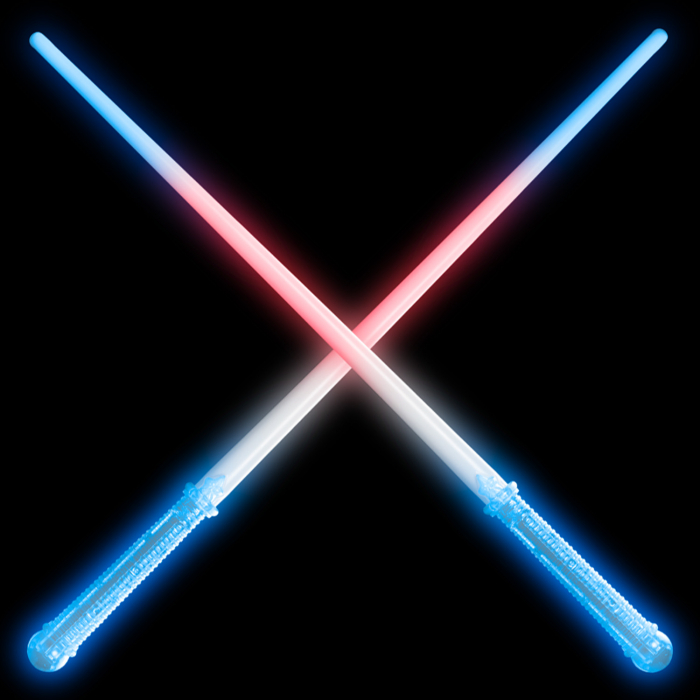 LED Light-Up Red White and Blue Saber Sword