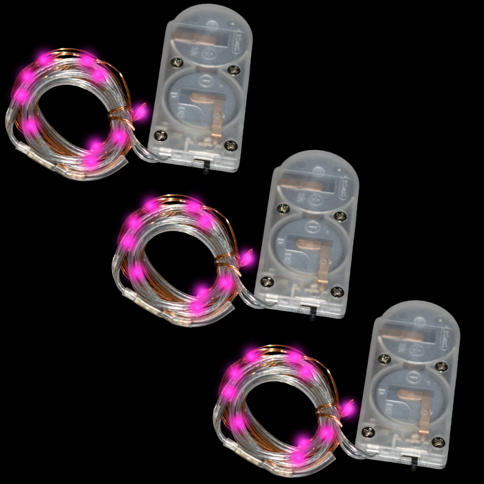 39 Inch Copper Wire Fairy Lights - Pink