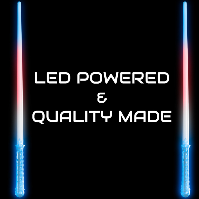 LED Light-Up Red White and Blue Saber Sword