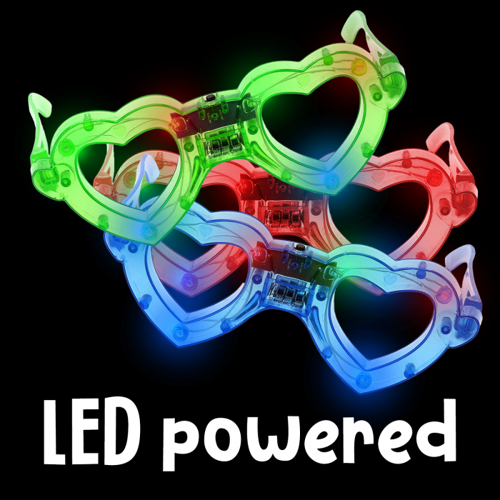 LED Light Up Heart Eyeglasses- Assortment