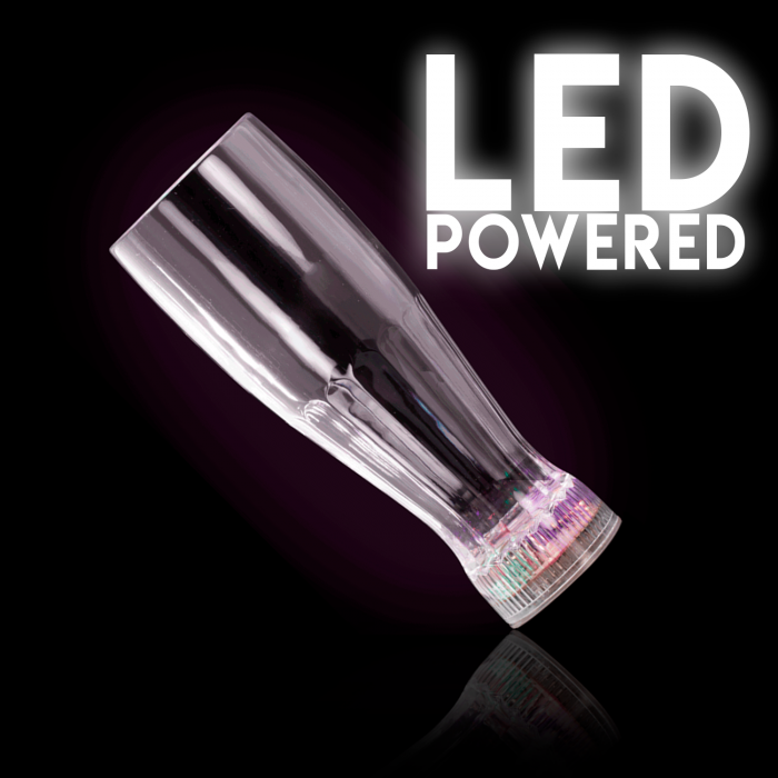 LED Flashing Pilsner Glass with Freezable Base - 12oz