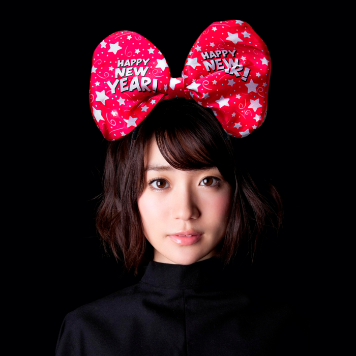 10" New Years Light-Up Bow Headband- Red