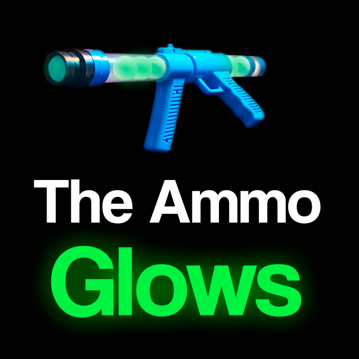 19'' Glow In The Dark Moon Blaster Gun, Blue