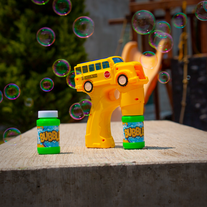 Light And Sound School Bus Bubble Blasters