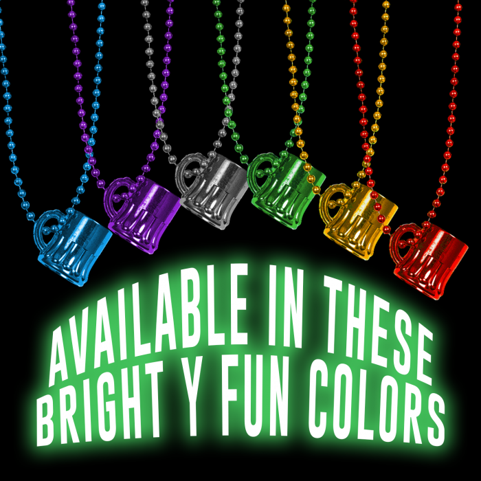 33" Beer Mug Mardi Gras Beads