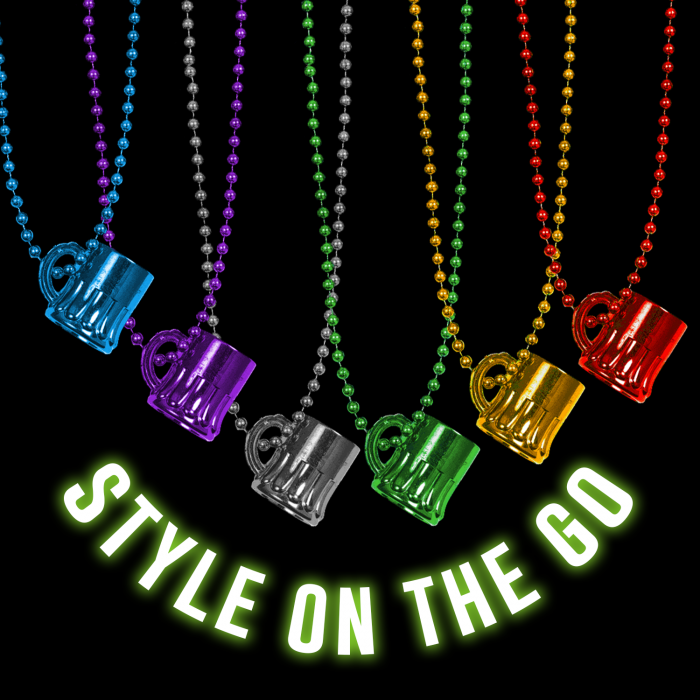 33" Beer Mug Mardi Gras Beads