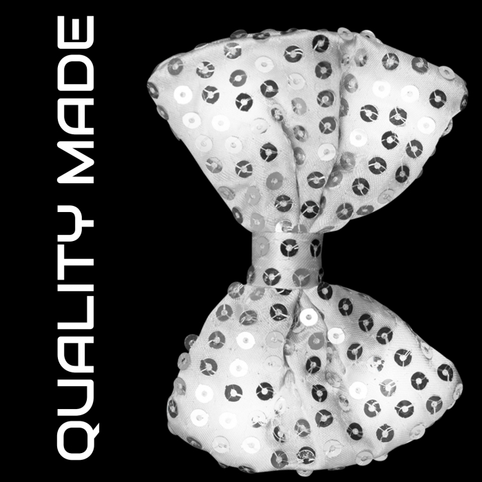 Light-Up Silver Sequin Bow Tie