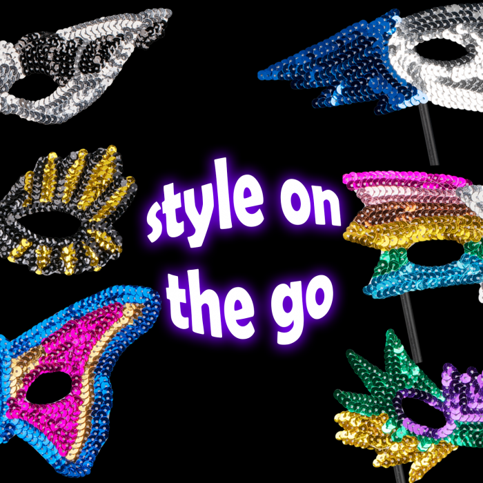 8" Sequin Masks with Stick