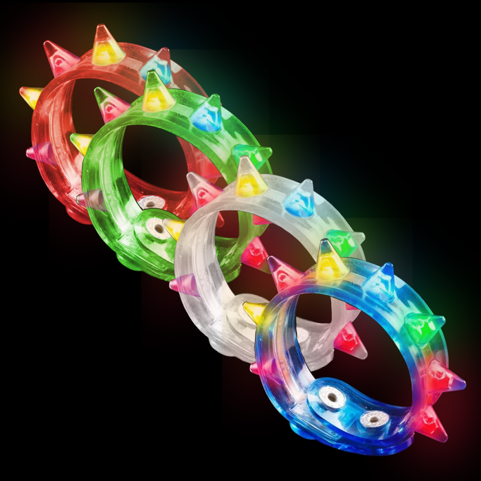 LED Flashing Spike Bracelets