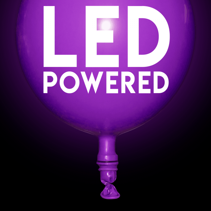 LED Light Up 14 Inch Blinky Balloons - White Purple