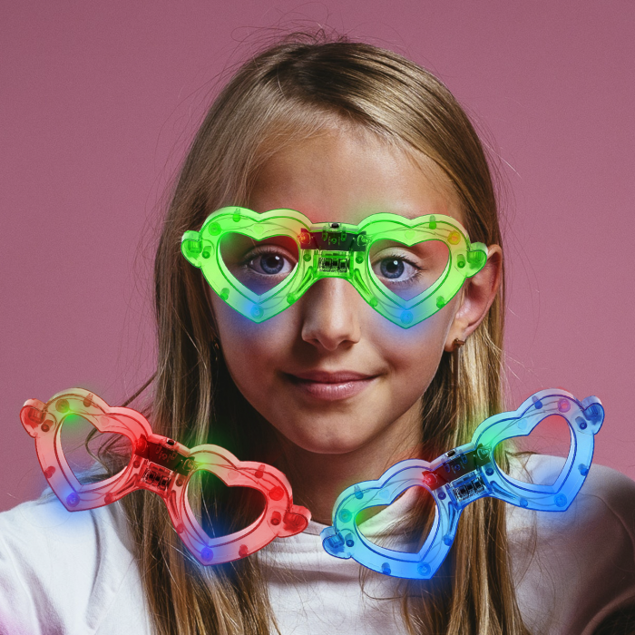 LED Light Up Heart Eyeglasses- Assortment