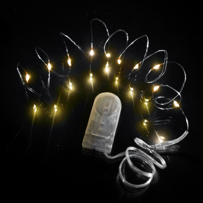 39 Inch Silver Wire Fairy Lights - Warm White